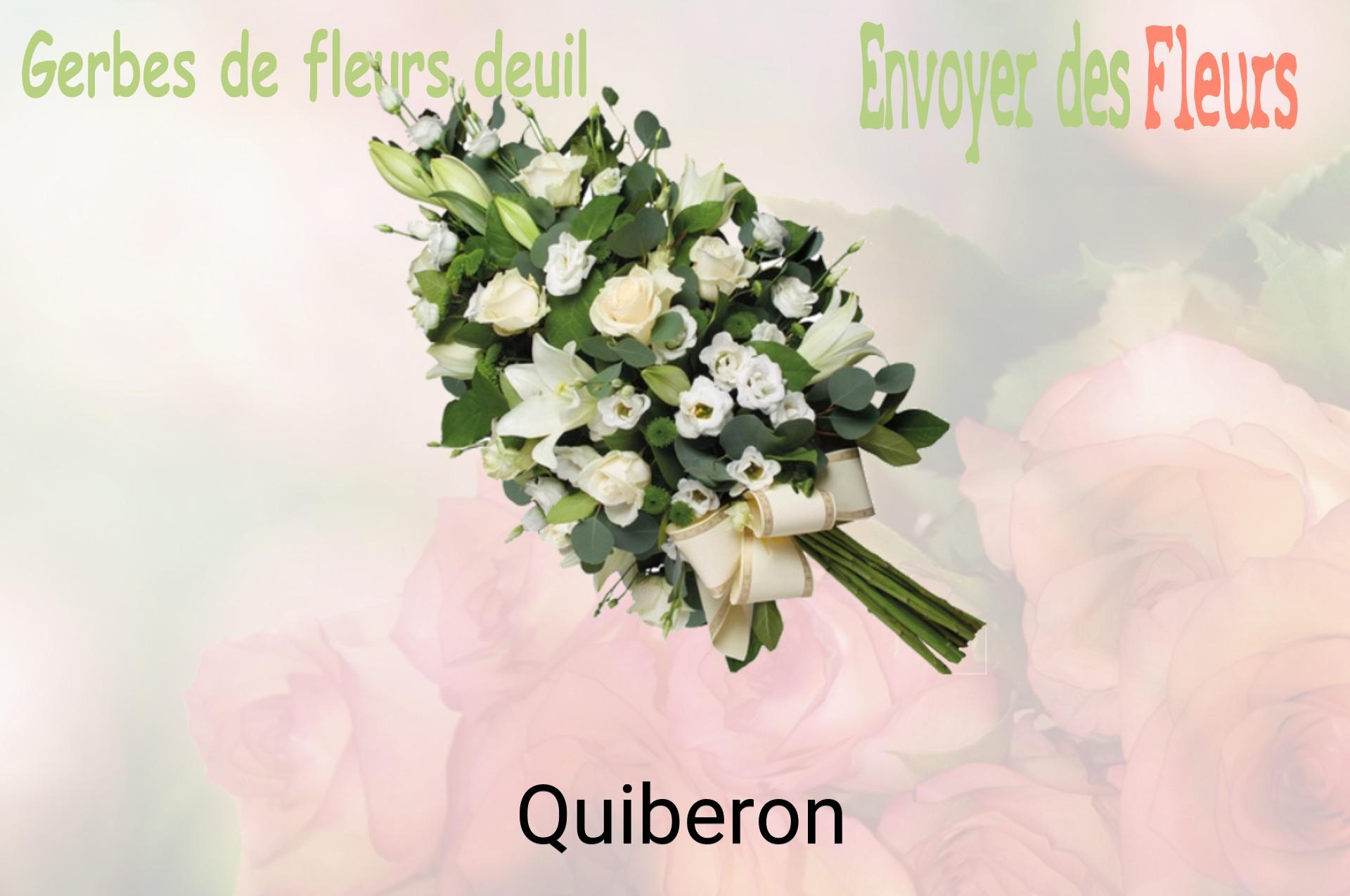 Gerbe de fleurs de deuil livrée à Quiberon